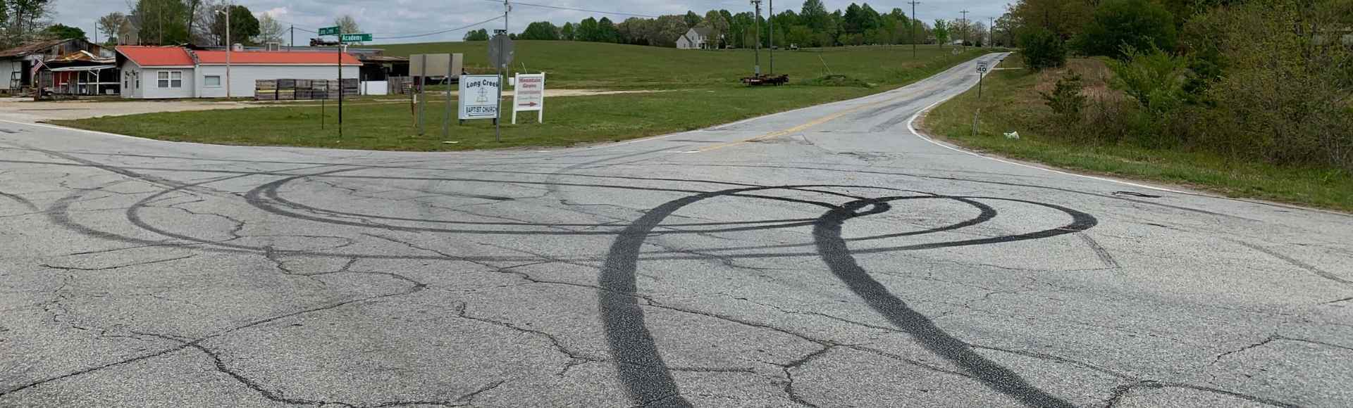 image of skid marks on road